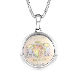 Sterling Silver Royal Doulton China Wind In The Willows Round Necklace