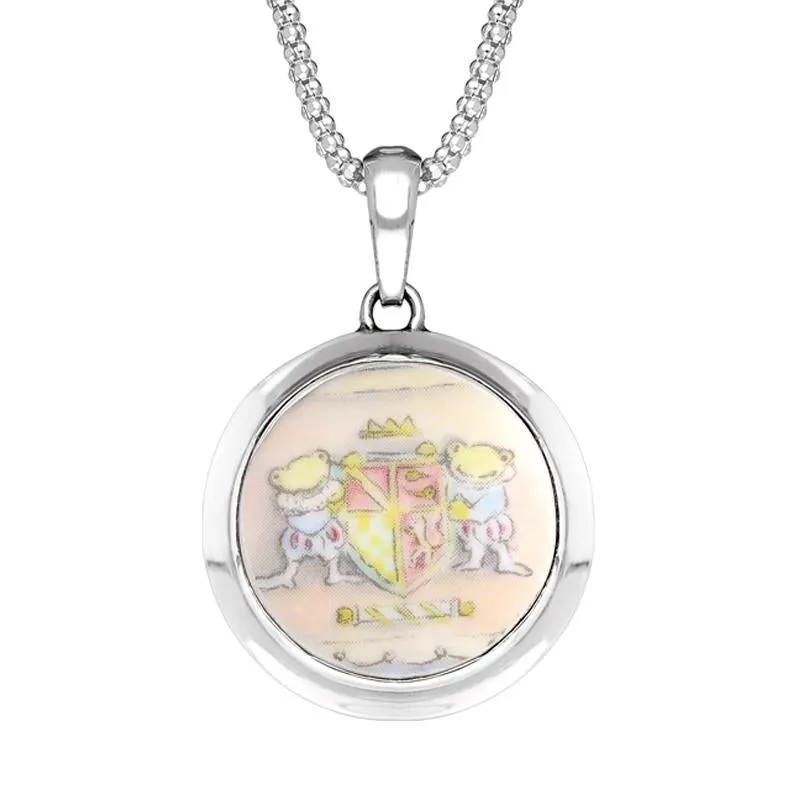 Sterling Silver Royal Doulton China Wind In The Willows Round Necklace