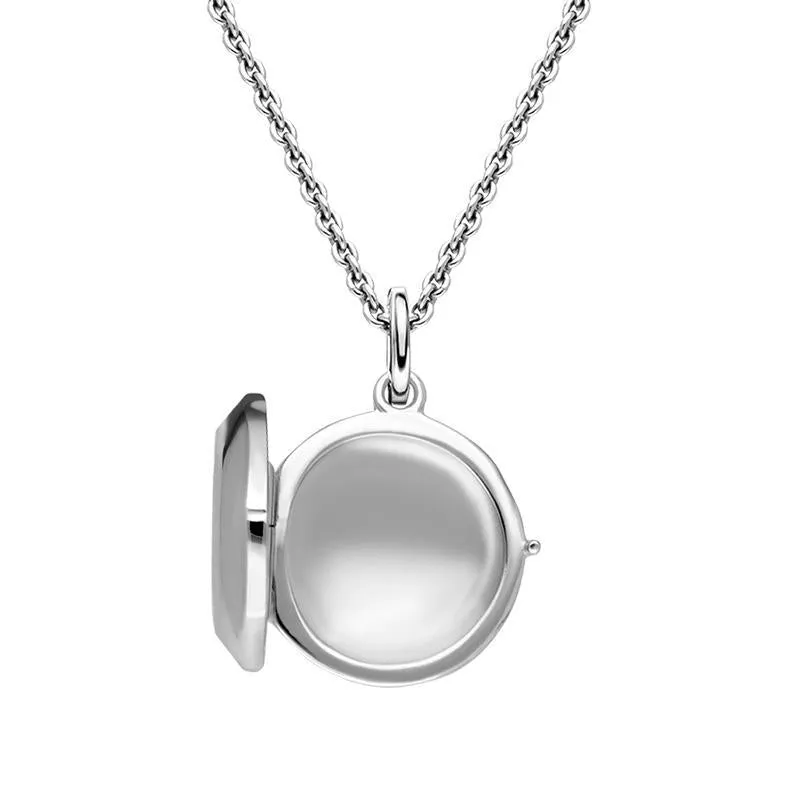 Sterling Silver Small Round Faceted Edge Keepsake Locket