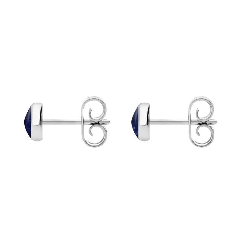Sterling Silver Sodalite 5mm Classic Small Round Stud Earrings
