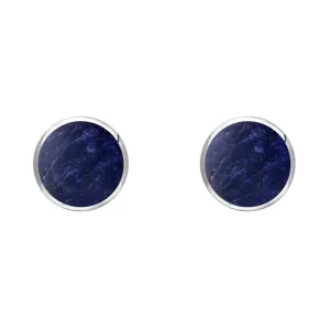 Sterling Silver Sodalite 5mm Classic Small Round Stud Earrings