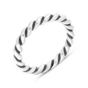 Sterling Silver Stepping Stones Twisted Rope Stacking Ring
