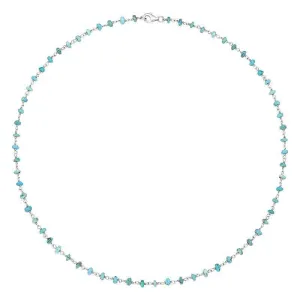 Sterling Silver Turquoise 4mm Bead Chain Link Necklace