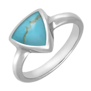 Sterling Silver Turquoise Curved Triangle Ring