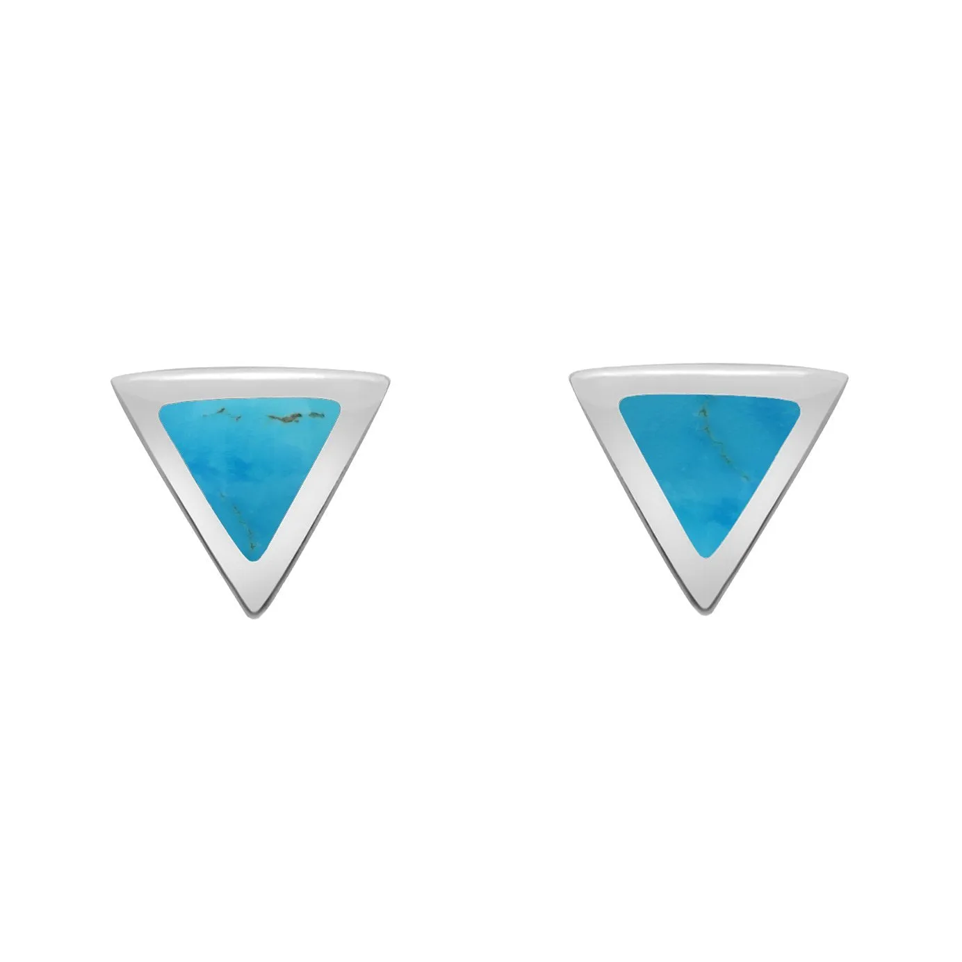 Sterling Silver Turquoise Dinky Triangle Stud Earrings