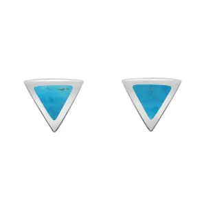 Sterling Silver Turquoise Dinky Triangle Stud Earrings