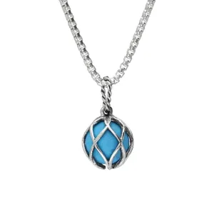 Sterling Silver Turquoise Emma Stothard Silver Darling 10mm Float Charm Necklace