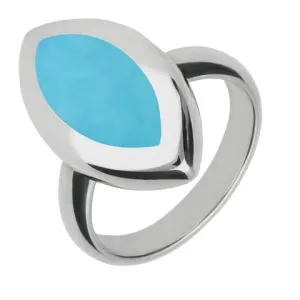 Sterling Silver Turquoise Framed Marquise Ring