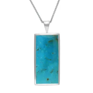 Sterling Silver Turquoise Large Oblong Necklace