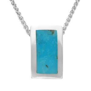Sterling Silver Turquoise Oblong Necklace