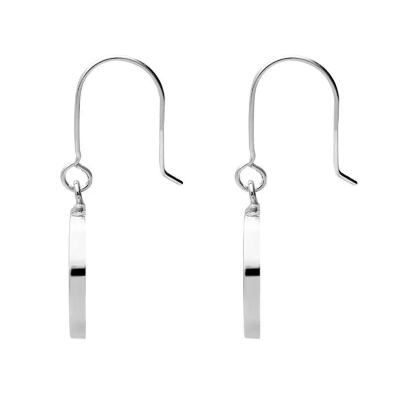 Sterling Silver Turquoise Round Tree Drop Earrings