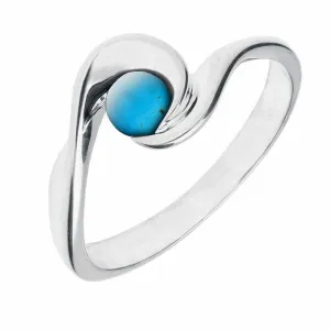 Sterling Silver Turquoise Wave Ring