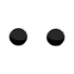 Sterling Silver Whitby Jet 4mm Classic Small Round Stud Earrings