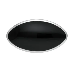 Sterling Silver Whitby Jet Contemporary Long Oval Brooch