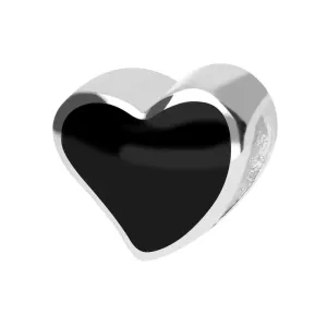 Sterling Silver Whitby Jet Double Sided Heart Charm