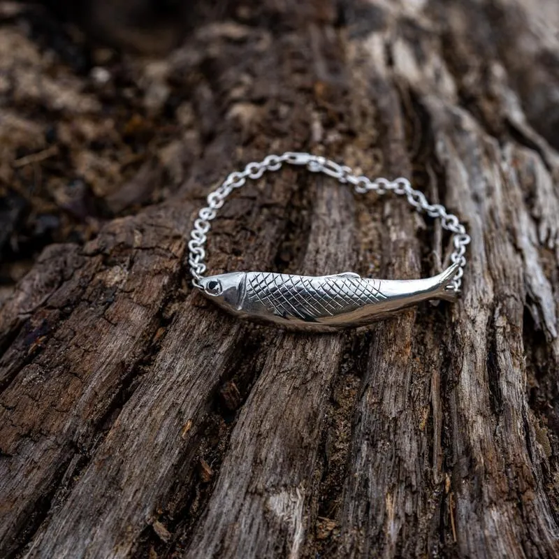 Sterling Silver Whitby Jet Emma Stothard Silver Darling Chain Link Bracelet
