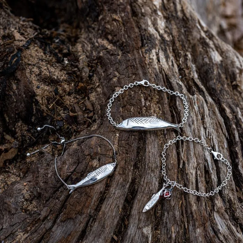 Sterling Silver Whitby Jet Emma Stothard Silver Darling Chain Link Bracelet