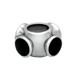 Sterling Silver Whitby Jet Four Stone Volcano Set Charm