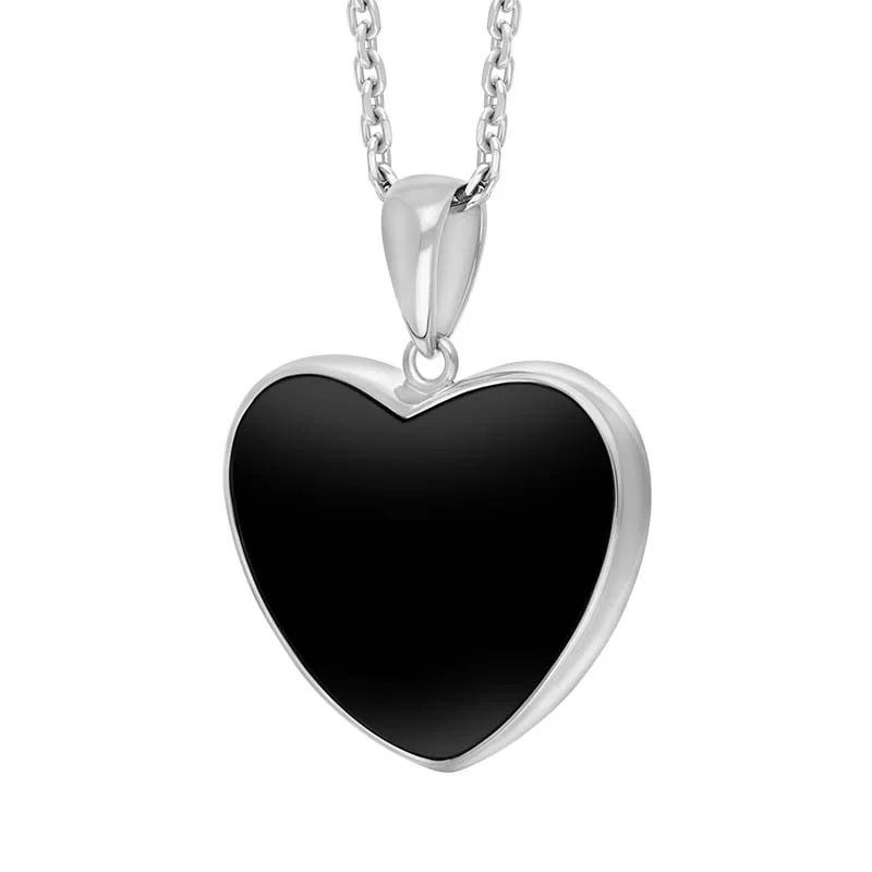 Sterling Silver Whitby Jet Heart Necklace