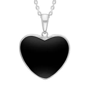 Sterling Silver Whitby Jet Heart Necklace