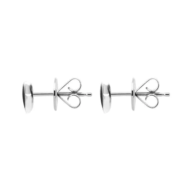 Sterling Silver Whitby Jet Heart Stud Earrings
