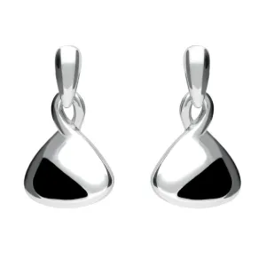 Sterling Silver Whitby Jet Heritage Freeform Drop Earrings D