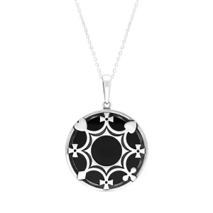 Sterling Silver Whitby Jet House Of Cards Necklace