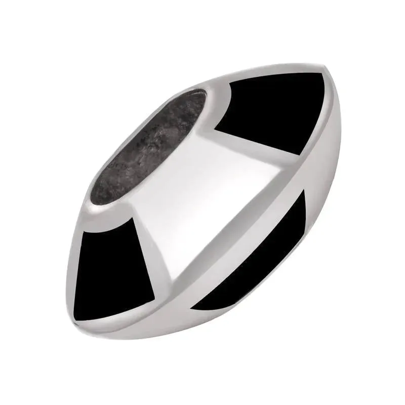 Sterling Silver Whitby Jet Six Stone Chequered Charm