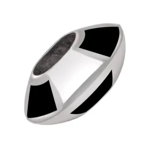 Sterling Silver Whitby Jet Six Stone Chequered Charm