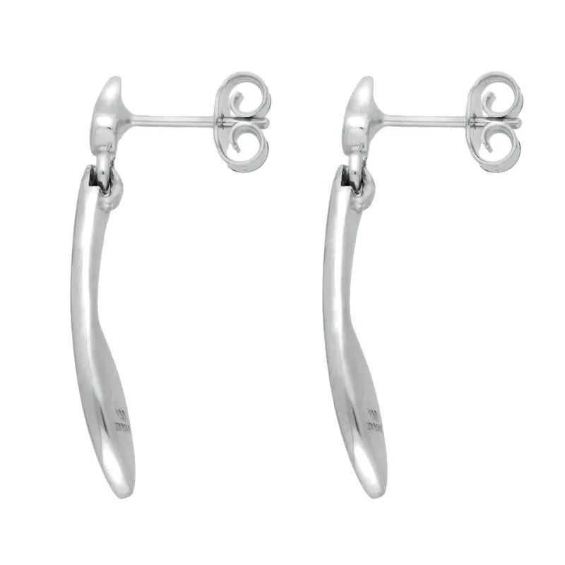 Sterling Silver Whitby Jet Toscana Long Marquise Drop Earrings