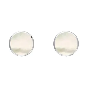 Sterling Silver White Mother of Pearl 5mm Classic Small Round Stud Earrings