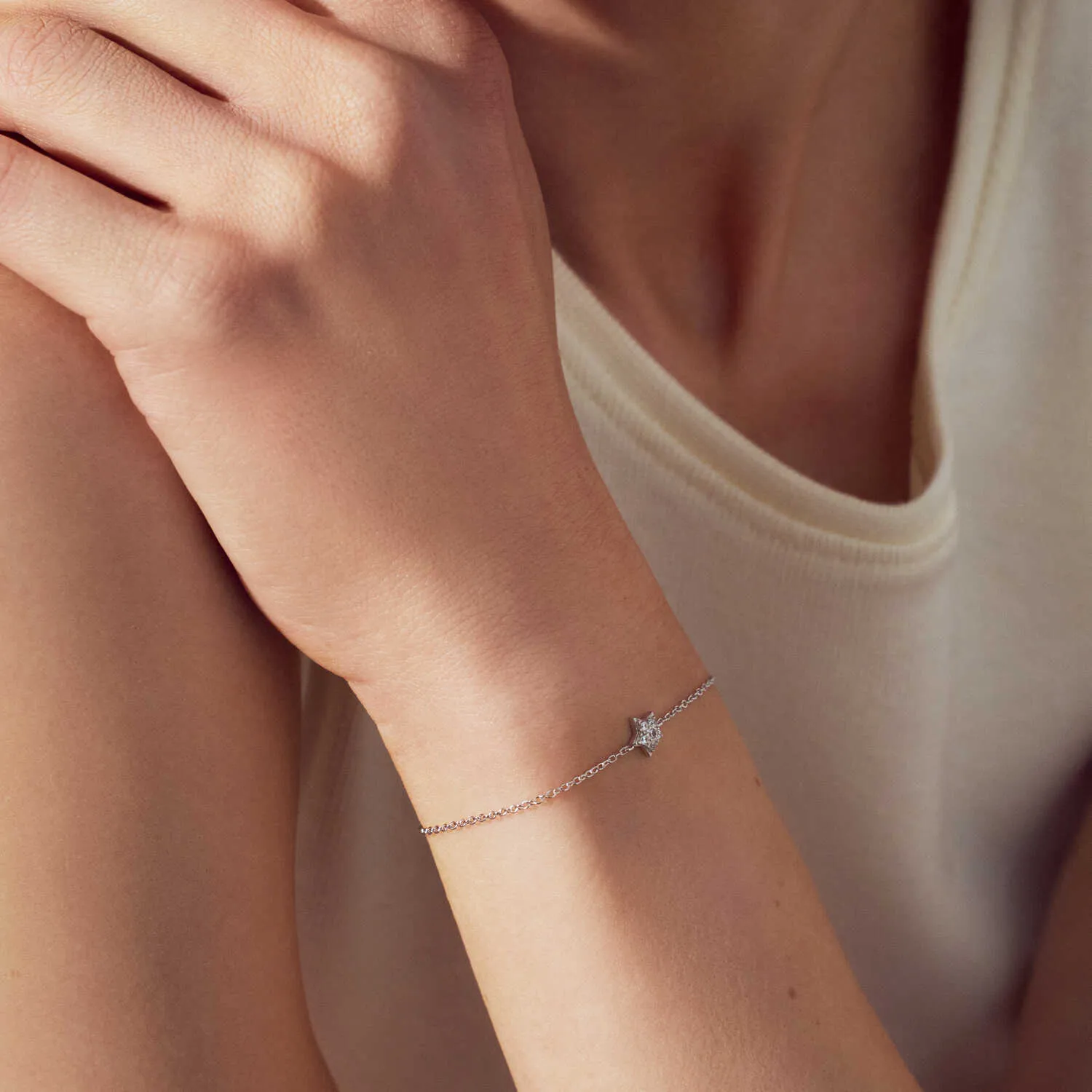Sterling Silver White Zirconia Astri Bracelet SJ-B2706-CZ