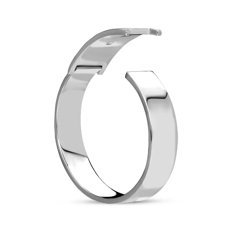 Sterling Silver Wide Identity Bangle D