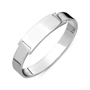 Sterling Silver Wide Identity Bangle D