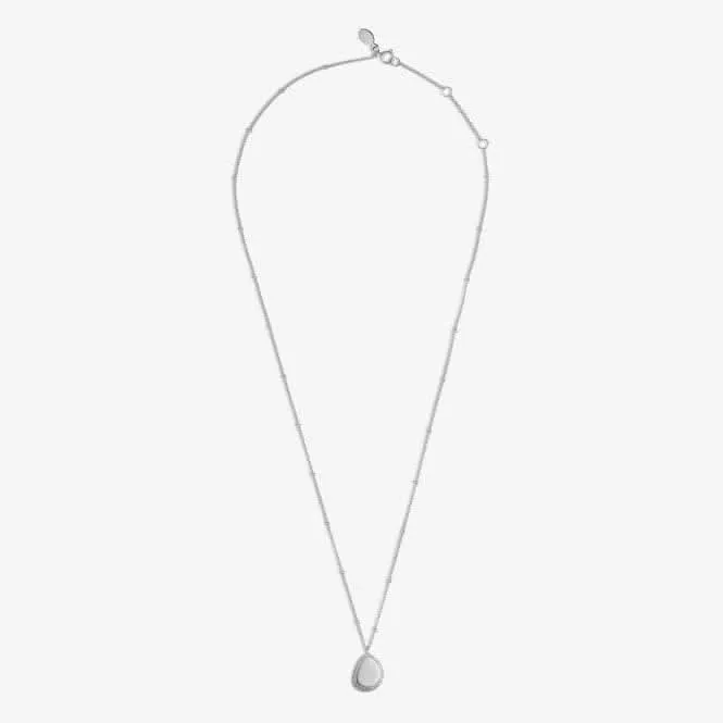 Sterling Silver Wonderful Sister Pebble Pave 46cm   5cm Necklace JJS0017