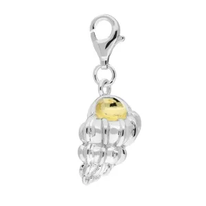 Sterling Silver Yellow Gold Large Conch Shell Charm