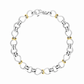 Sterling Silver 18ct Yellow Gold Figure of Eight Bracelet