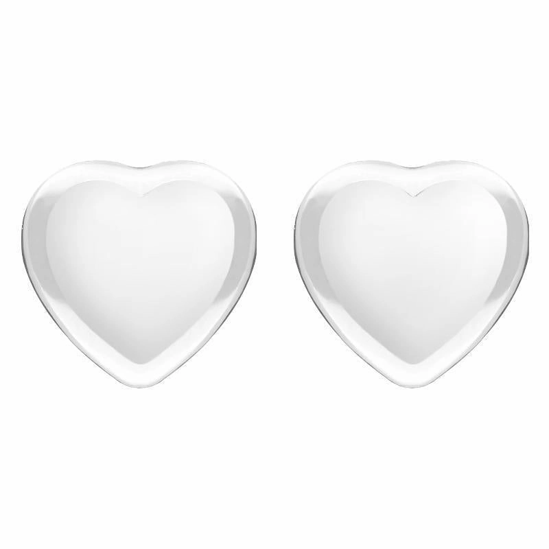 Sterling Silver Bauxite Large Heart Stud Earrings