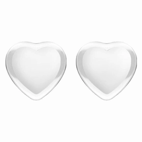 Sterling Silver Bauxite Large Heart Stud Earrings