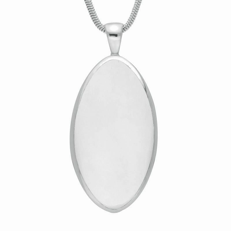 Sterling Silver Bauxite Pointed Oval Necklace