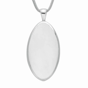 Sterling Silver Bauxite Pointed Oval Necklace