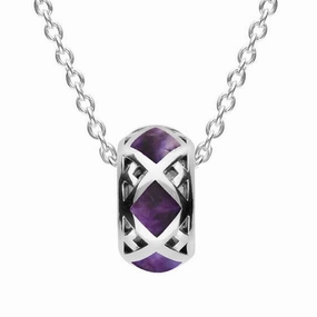 Sterling Silver Blue John Curved Necklace
