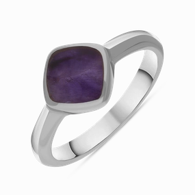 Sterling Silver Blue John Cushion Ring