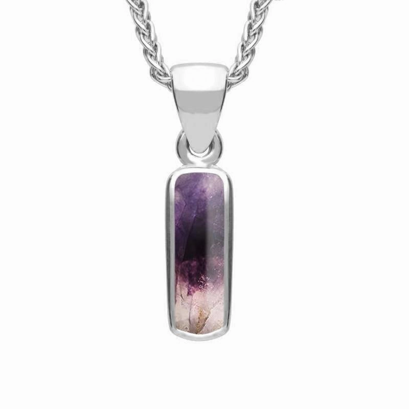 Sterling Silver Blue John Dinky Oblong Necklace