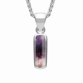 Sterling Silver Blue John Dinky Oblong Necklace