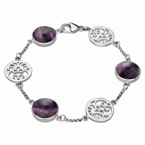 Sterling Silver Blue John Flore Filigree Bracelet