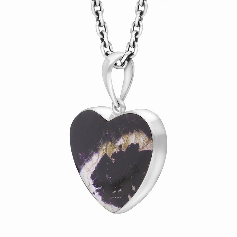 Sterling Silver Blue John Heart Necklace D