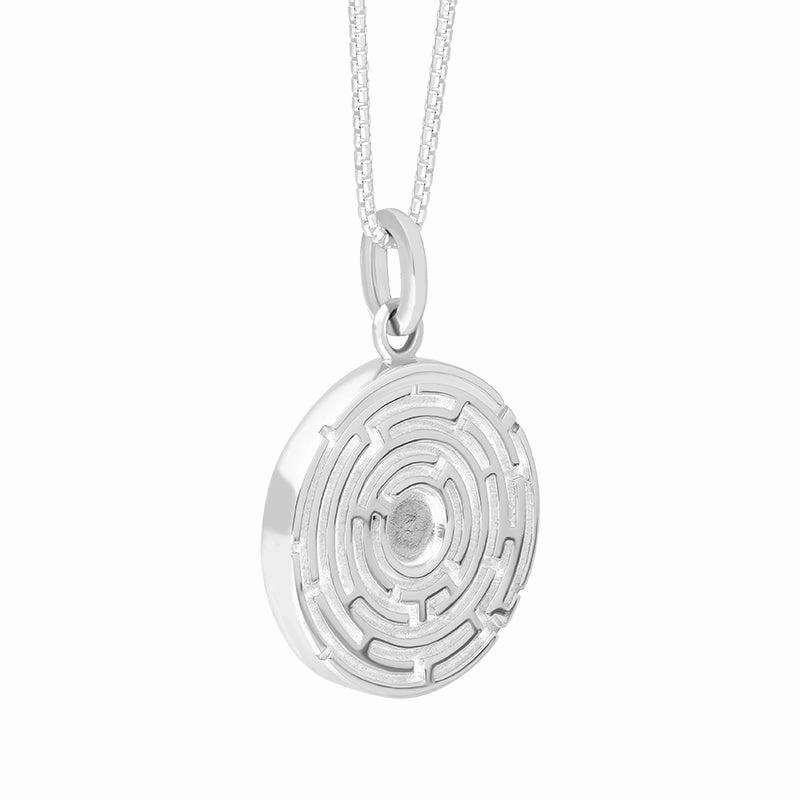 Sterling Silver Blue John House & Garden Solid Round Maze Necklace D