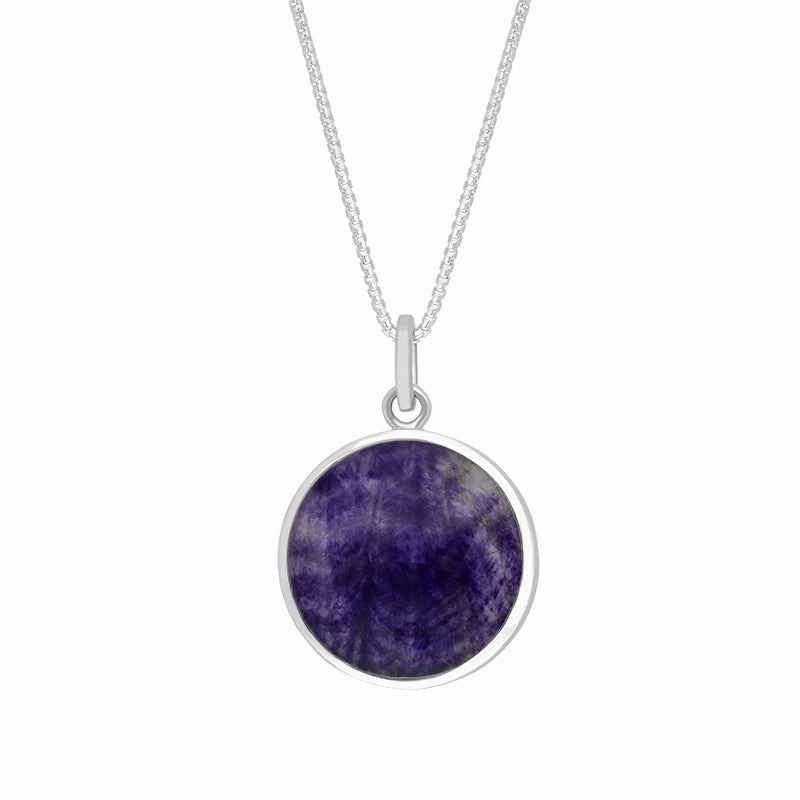 Sterling Silver Blue John House & Garden Solid Round Maze Necklace D