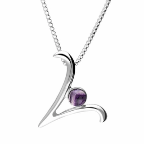 Sterling Silver Blue John Love Letters Initial V Necklace